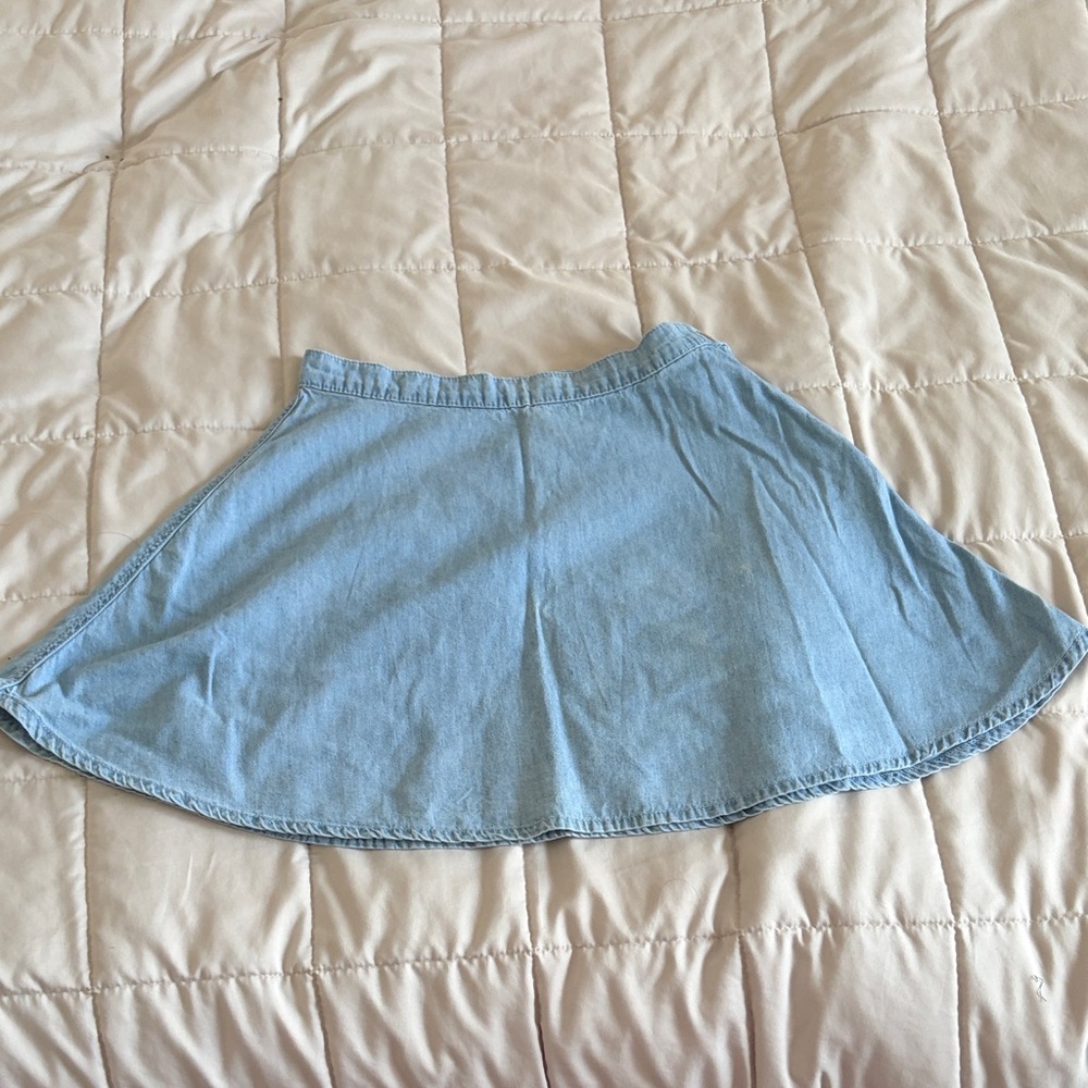 Light Blue Skater Denim Skirt